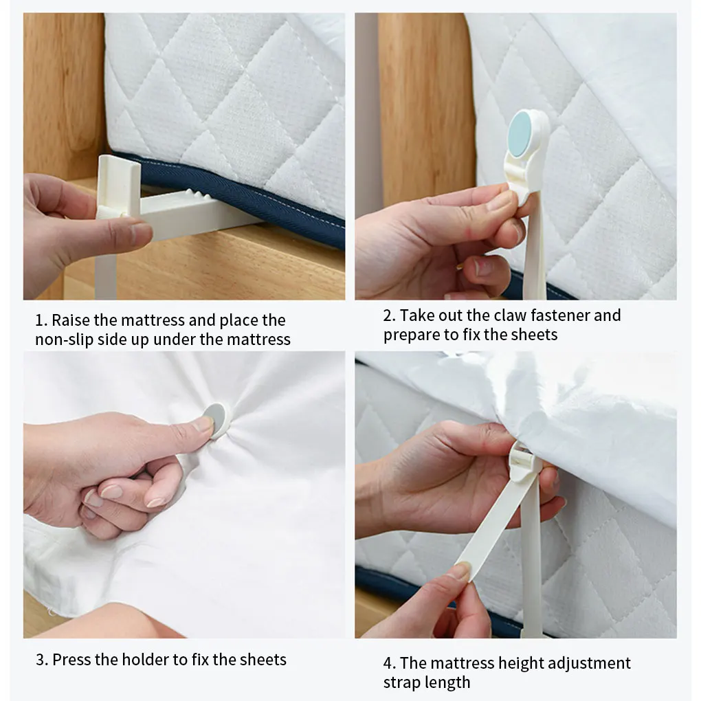 

New 4Pcs High Quality Bed Sheet Holder Clips Keeping Sheets Tidy Nonslip Quilt Covers Gripper Home Bedroom Textile Accessories