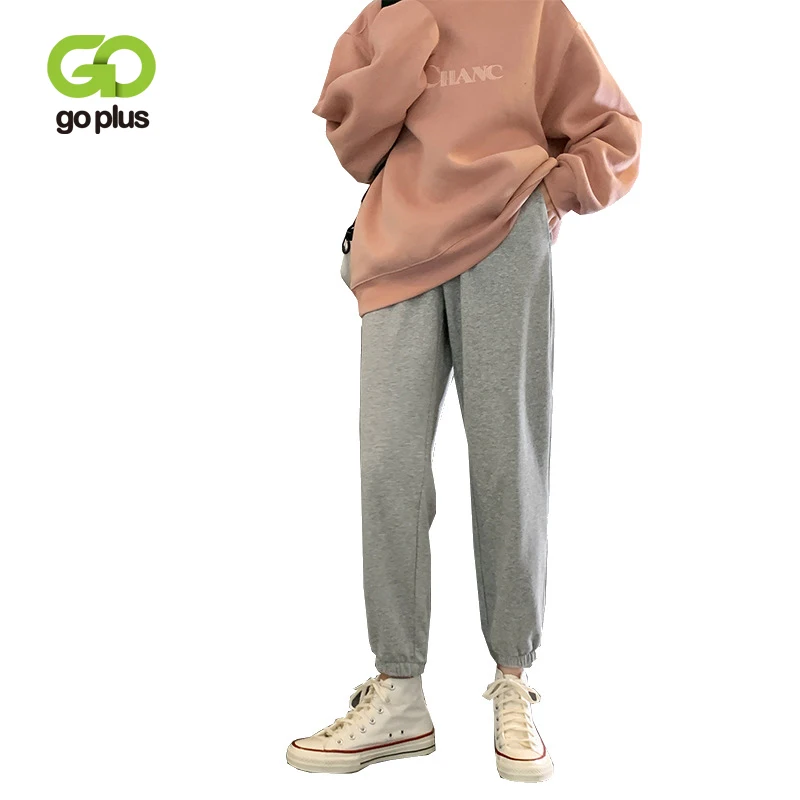 

Женские спортивные брюки GOPLUS, повседневные однотонные Черные Серые теплые эластичные брюки с высокой талией, женские брюки