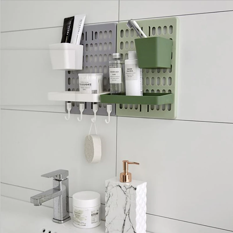 

Hole Board Wall Shelf Hooks Self-adhesive Storage Rack Desk Organizer Room Organization Various Home Storage Accessories