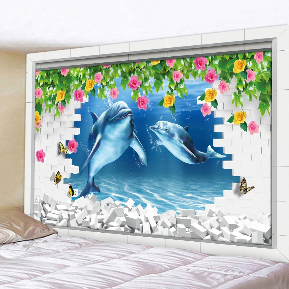 3D мечта сцены подводный мир гобелен для домашнего декора Коврик йоги с мандалой