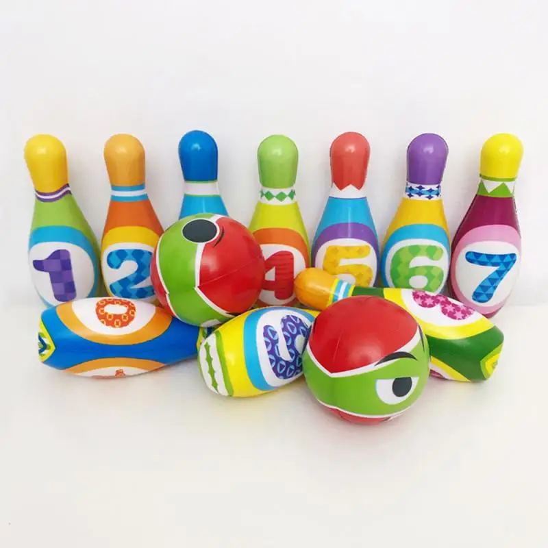 Забавные детские уличные игрушки 1 комплект детский мяч для боулинга игр