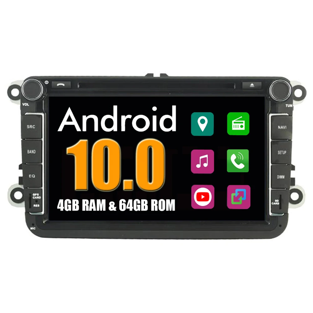 Автоаксессуары для VolksWagen VW Caddy 2004-2013 Android 10 радио DVD GPS навигатор медиа Bluetooth