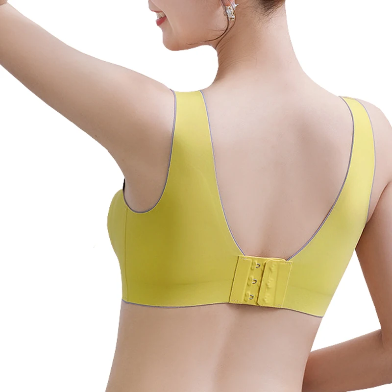 SofbeauForY 3pcs/set Thai Latex Underwear Two Colors Matched Women Thin No Steel Ring Ultra-Light Gather Sports Vest Sleep Bra