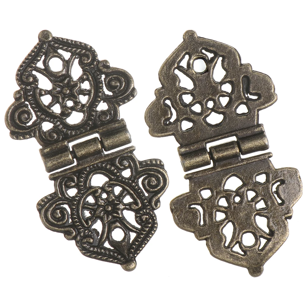 

1pc Hollow Flower Hinge Vintage Bronze Color Wooden Box Hinge Zinc Alloy Cabinet Hardware Antique hinges Furniture Accessories
