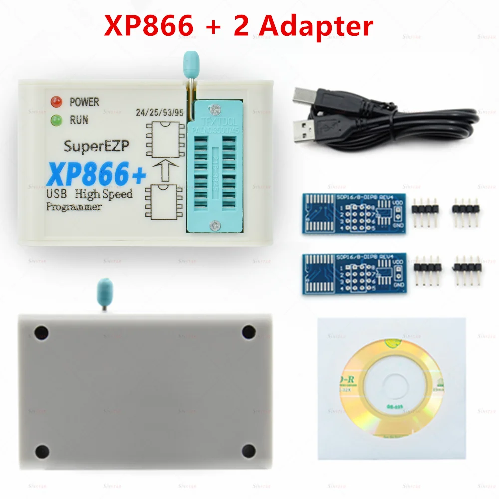 Программатор XP866 USB SPI + 12 адаптеров поддержка 24 25 93 95 EEPROM Flash Bios для Windows 2000 XP Vista 7 8 10