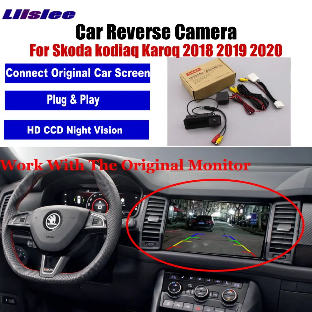 Car Reverse Rear View Camera For Skoda Kodiaq Karoq 2018 2019 2020 Parking Back Up CAM AUTO Accessories HD CCD