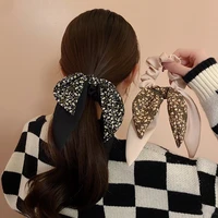 2022new bowknot elastic hair bands for women sweet girls floral scrunchies headband hair ties ponytail holder hair accessorie