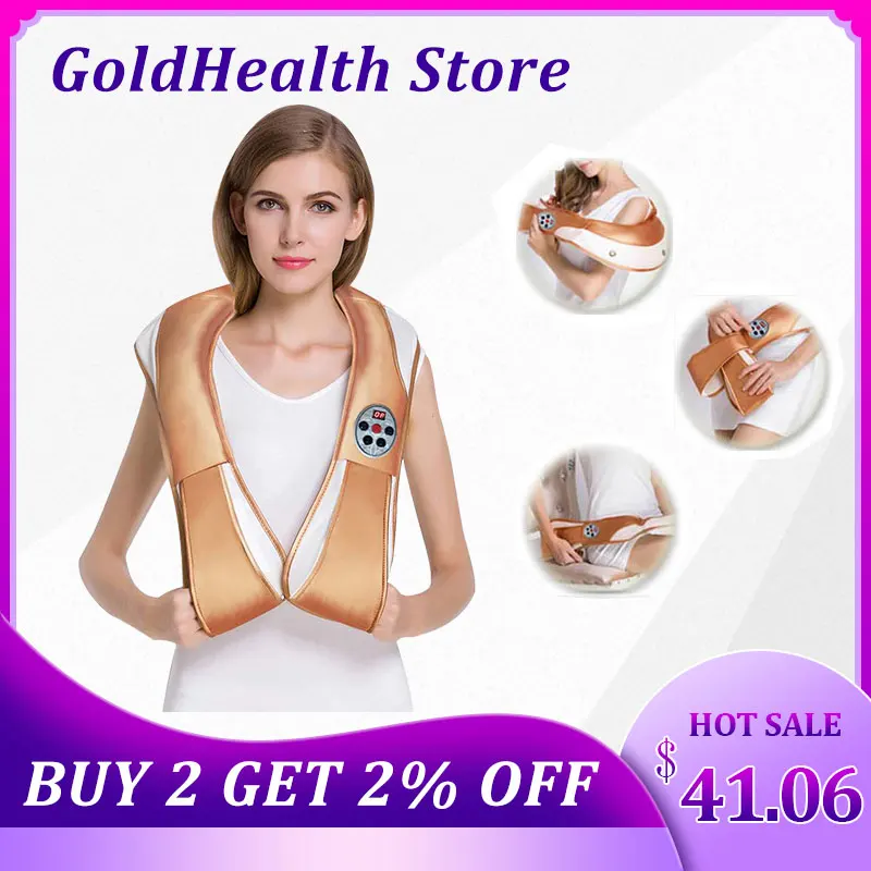 U образный Электрический роликовый массажер для шеи спины плеч тела уход за