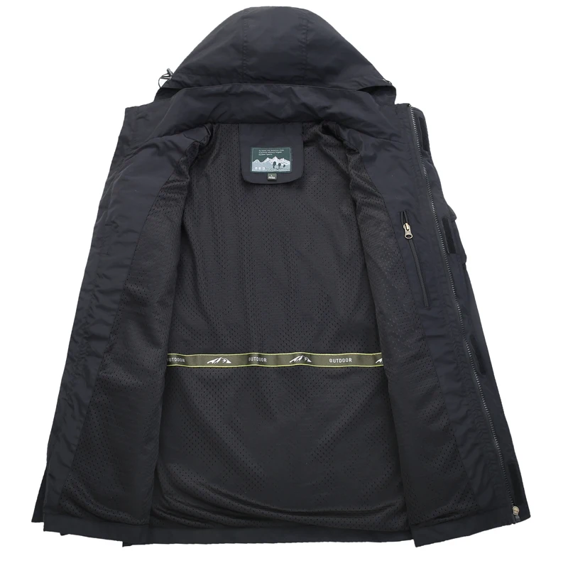 

Autumn winter Large Size Jacket Men Hooded Cotton Business casual Cargo military Multi-pocket Mens Jackets 6XL 7XL Coat Male