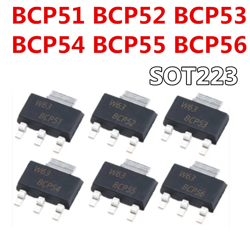 10 шт./лот BCP51 BCP52 BCP53 BCP54 BCP55 BCP56 SOT223 Мощный транзистор | Электронные компоненты и