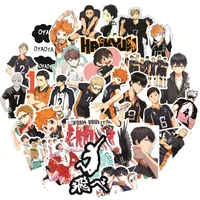 50pcs new anime haikyuu stickers pack for diy laptop phone guitar suitcase skateboard ps4 volleyball teenager haikyuu sticker
