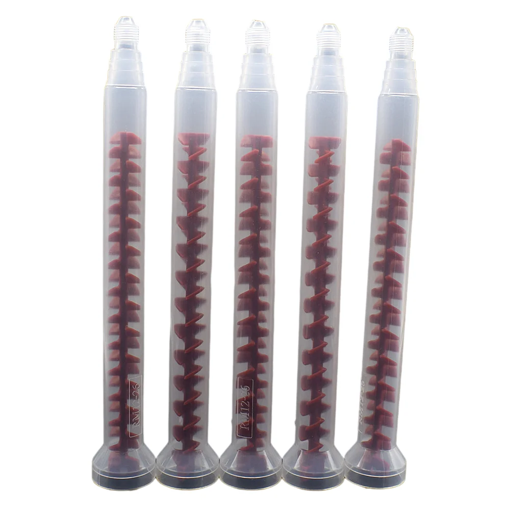 

5pc Adhesive Dynamic Mixing Nozzle AB Glue Quick Mixer RM12-26 Round Mixed Tube Two Component Glue Adhesives Mixing Nozzle Set