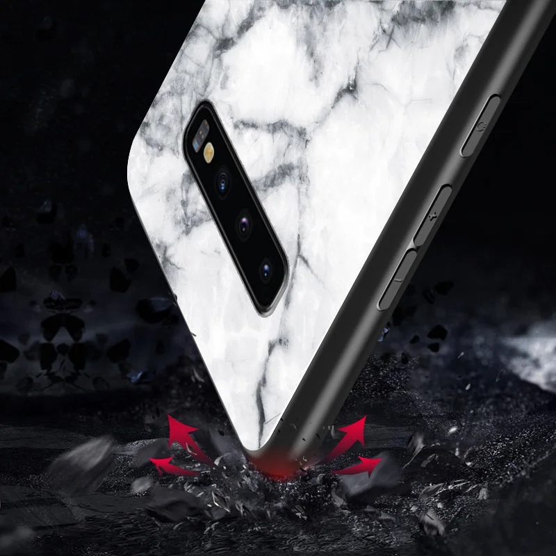 Чехол из мраморного стекла для Samsung Galaxy S10E S9 S8 S10 Plus A7 A8 A9 A6 J4 J6 J8 2018 J2 J5 J7 Prime J3 2017 Note 9 8