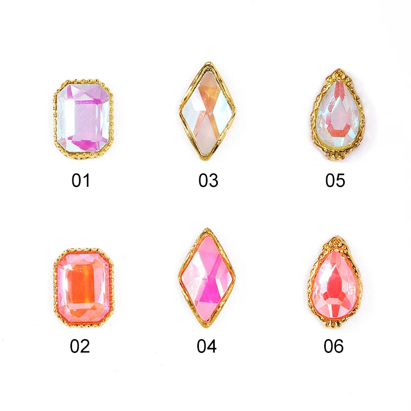 5 штук пакет Стразы для ногтей смешанные цвета плоская задняя квадратная