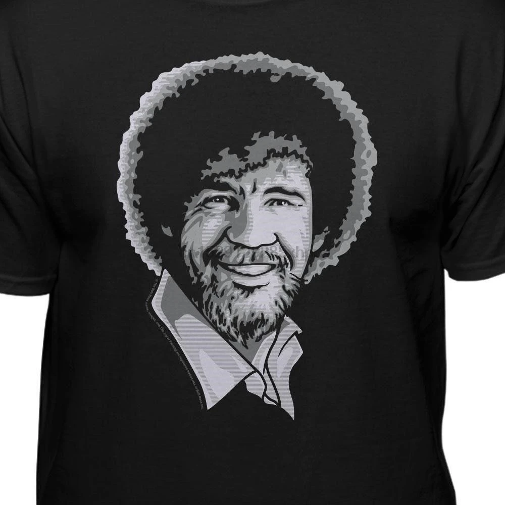 Футболка с надписью Боб Росс радость рисования улыбающейся футболка Happy Tonal со