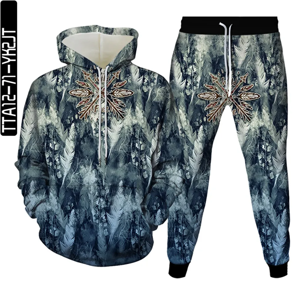 2 шт./комплект женский спортивный костюм с принтом Павлин | Мужская одежда
