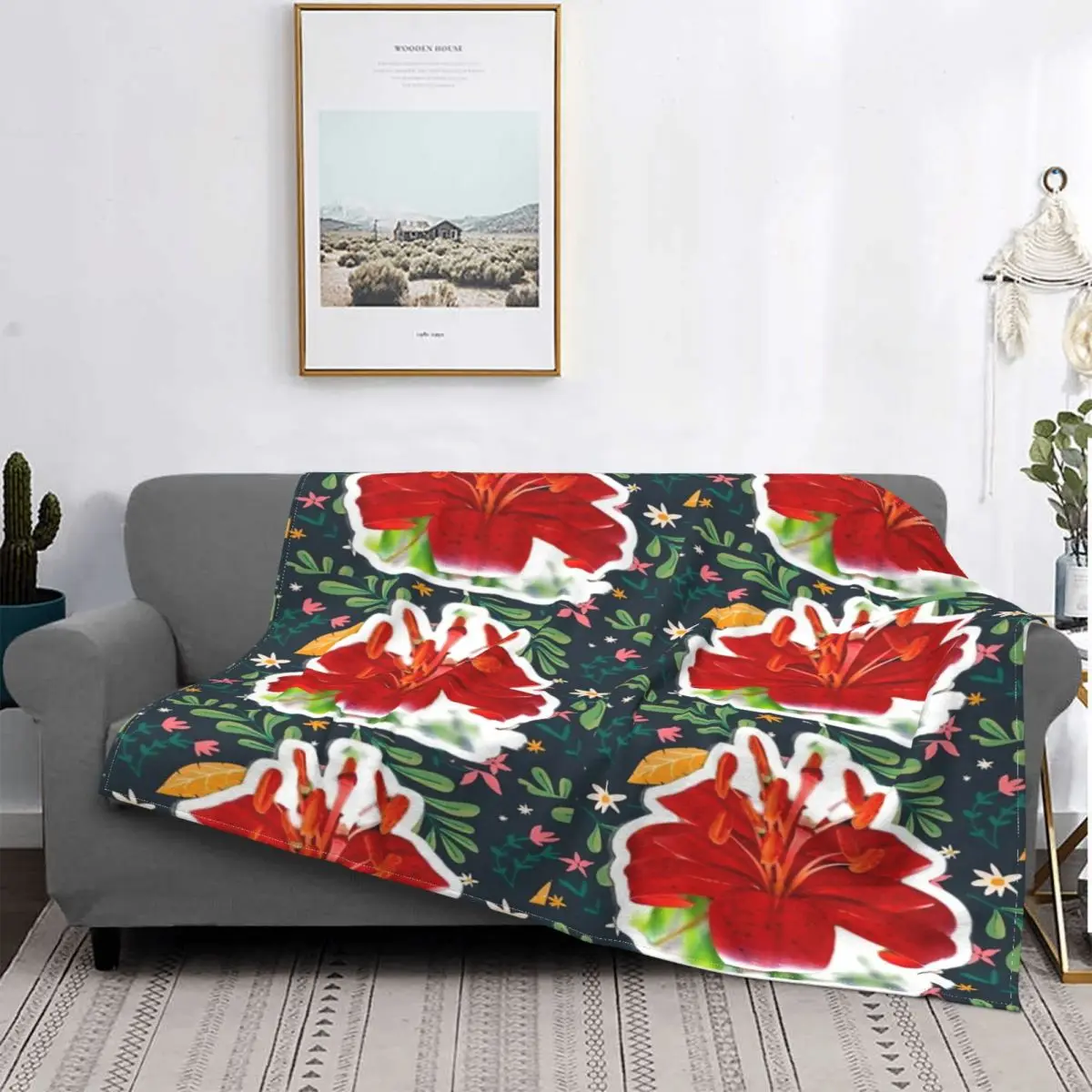 

Lilium-Manta de Pride Lo de positivide riqueza de Tiger, colcha de cama a cuadros, alfombra, colcha de verano, alfombra de o