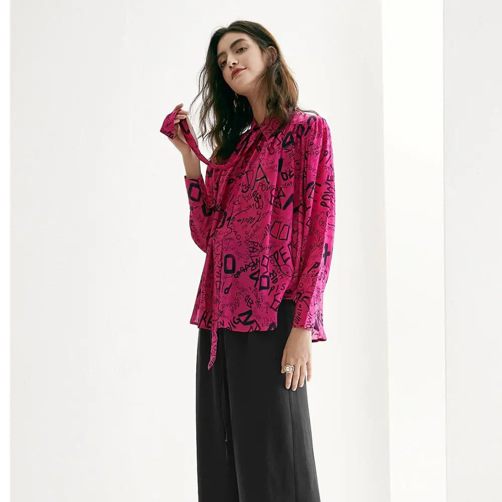 POKWAI women's long sleeve silk blouses summer casual fashion shirts