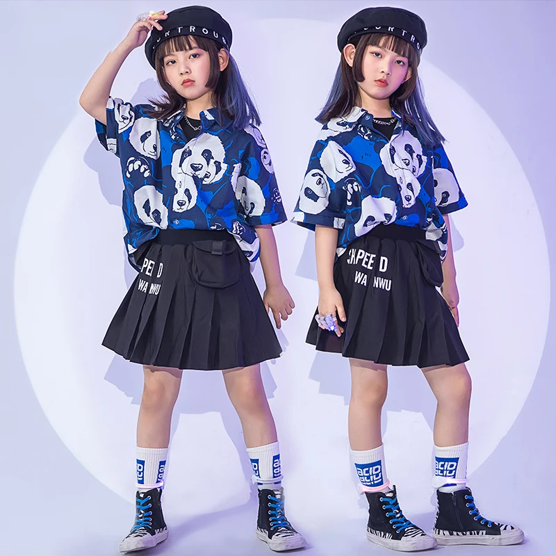 

В Стиле Хип-хоп джаз танец одежды для девочек: топ и юбка А-образного силуэта, одежда для девочек, костюм Болельщицы для в уличном стиле для д...