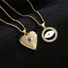 Женский чокер WUKALO, ожерелье золотого цвета с кубическим цирконием ААА в форме сердца, синее эмалированное ожерелье от сглаза