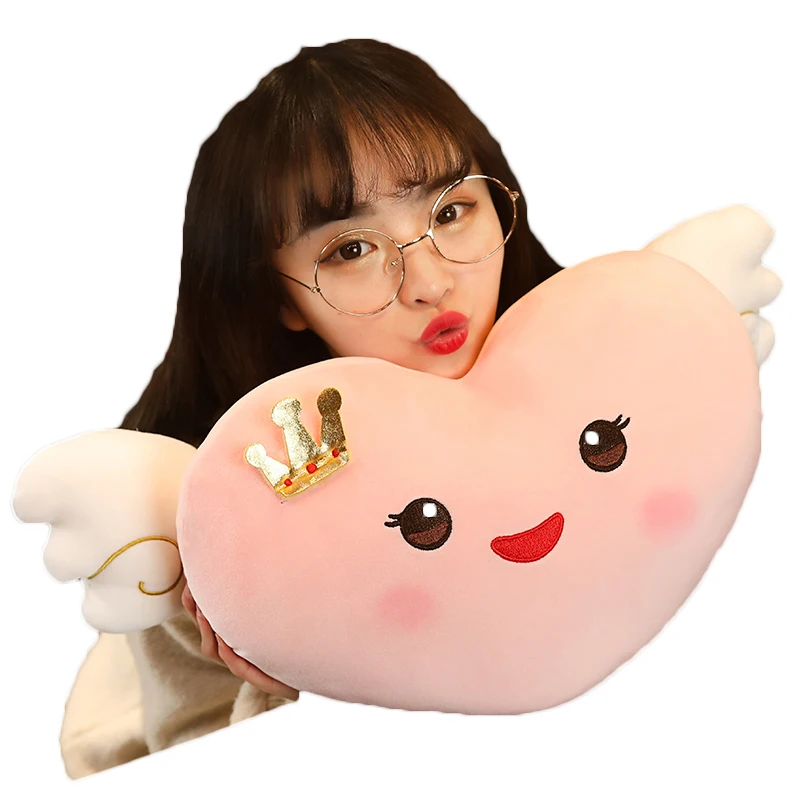 50 см 7 цветов Kawaii сердце с крыльями ангела плюшевая игрушка подушка мягкие чучела