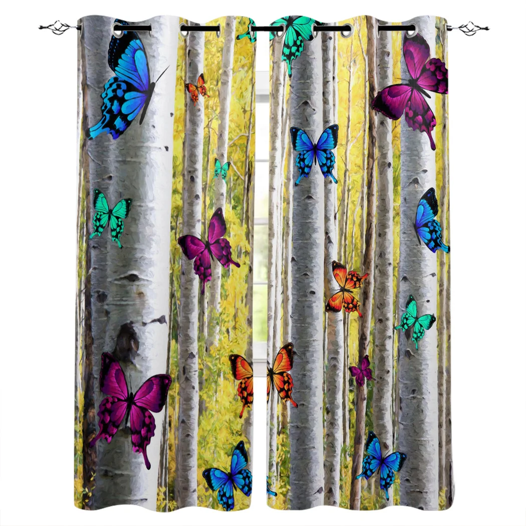 Занавеска бабочка цвета березы для гостиной спальни кухни интерьерные занавески