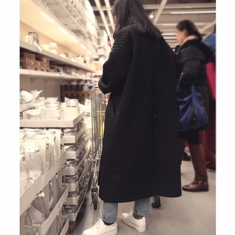 Европейская куртка высокого качества Осенняя Женская Длинная свободная черная