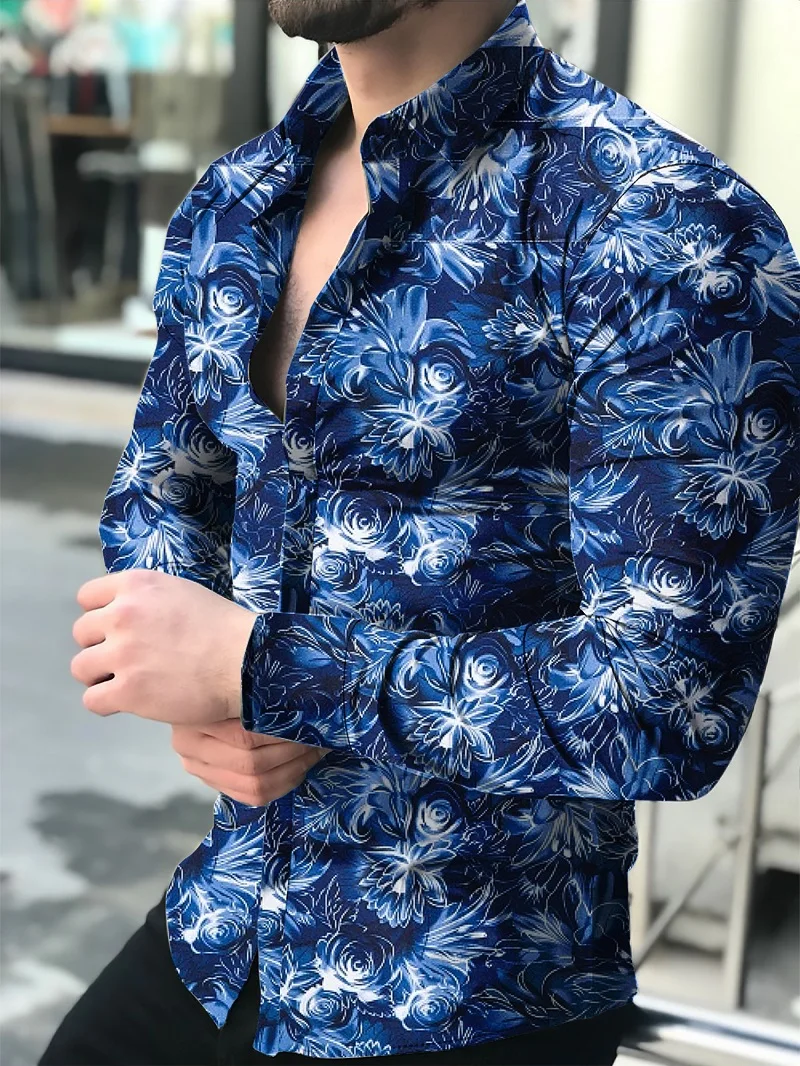 Men's shirt for men clothing social male Blouse Hawaiian long sleeve cardigan blouses and button up Luxury man wholesale 2021