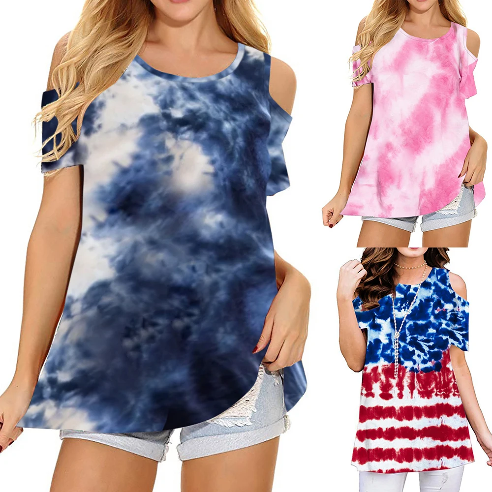 Женская блузка и рубашка с коротким рукавом Nebula топы принтом в виде