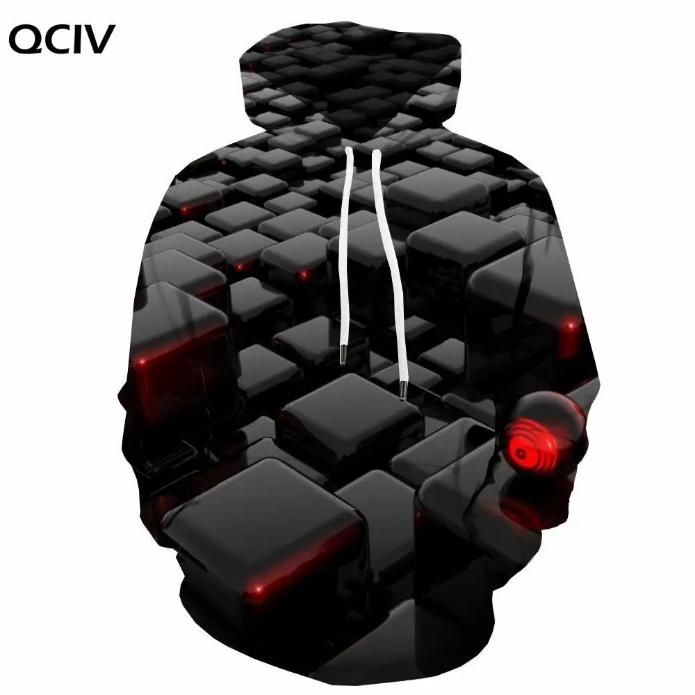 

QCIV 3d Hoodies Geometric Hoodie Men Psychedelic Hoodie Print Vortex Hooded Casual Stereoscopic Sweatshirt Printed Long Sleeve