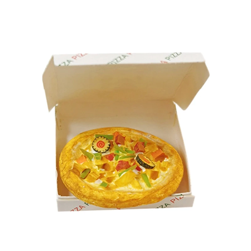 

1/12 Dollhouse Miniature Accessories Mini Pizza with Box for Barbies Kitchen Toys