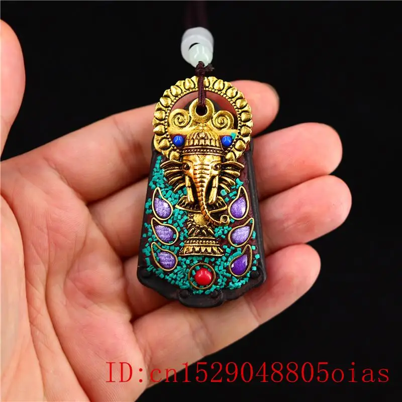 Ожерелье с подвеской в виде слона из сандалового дерева натуральный Модный