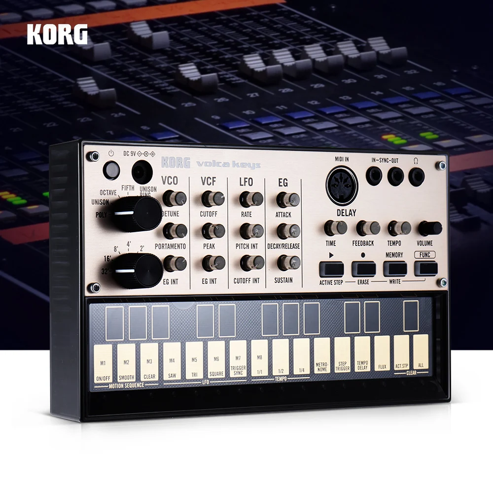 

KORG VOLCA KEYS Portable Analog Synthesizer Synth Built-in Delay Effect Loop Sequencer with MIDI In 3.5mm Sync In/ Out Headphone