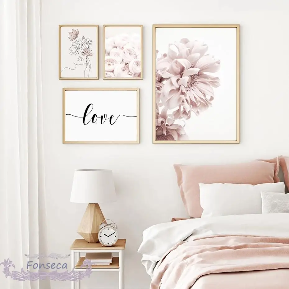 Элегантная розовая пиона имперский цветок хризантемы холст картина фигурка