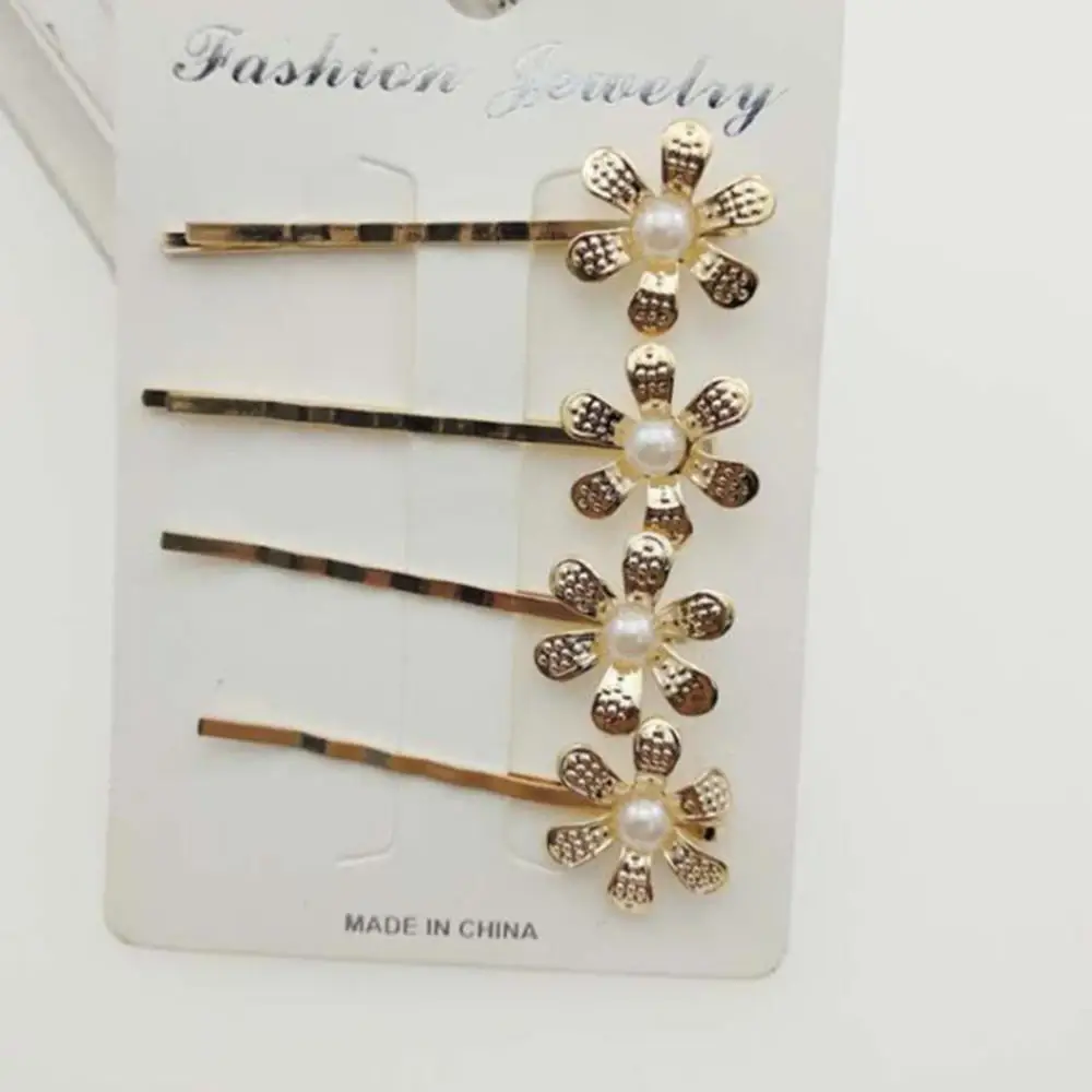 4 шт./компл. женские металлические заколки для волос в стиле ретро с жемчугом