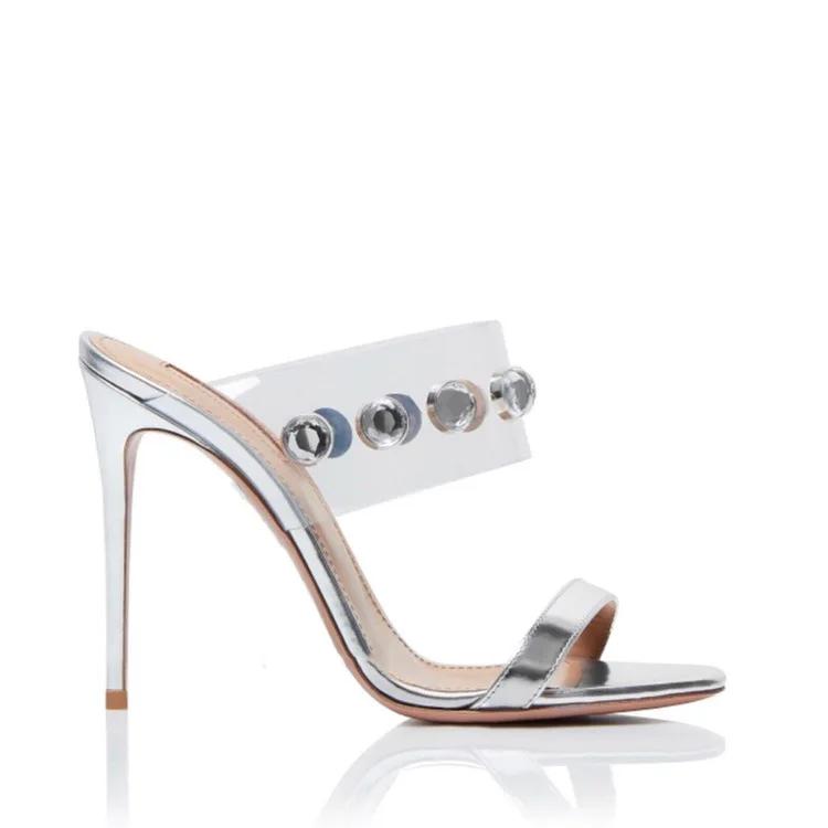 

2021 summer fish mouth thin high heel solid color show women's fashion hollow sandals large shoes