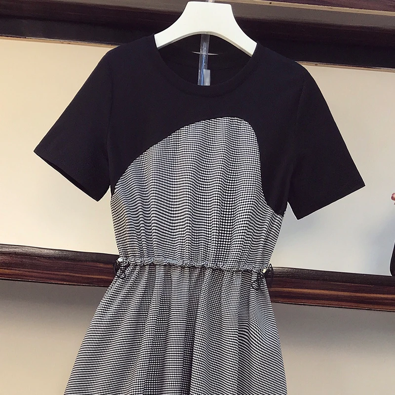 Женское модное платье в клетку модель 2020 года большая женская футболка
