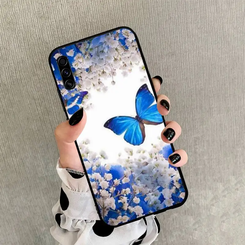 

Bling blue butterfly Phone Case For Samsung galaxy S 21 20 10 8 A 51 71 50 21s 70 40 20 20e note 10 plus Ultra 5g fe