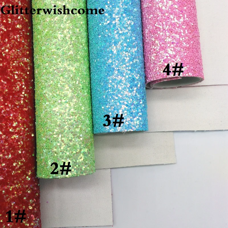 Рулон из искусственной кожи Glitterwishcome 30 х134 см блестящая ткань крупная