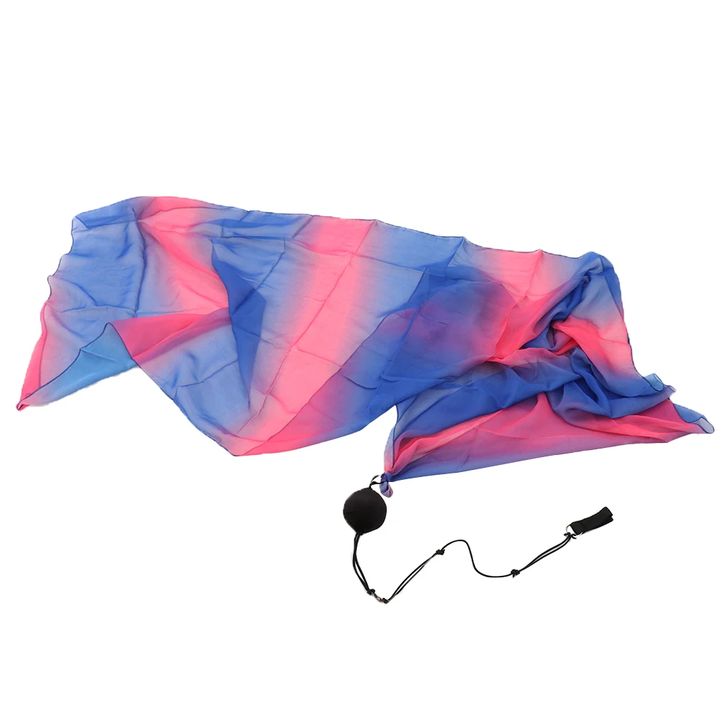 02 Flowing Silk Veil Poi Thrown Balls Professional Hip-hop Belly Dance Hand Props Comfortable Finger Loops Stage Performance Props - Цвет: 02