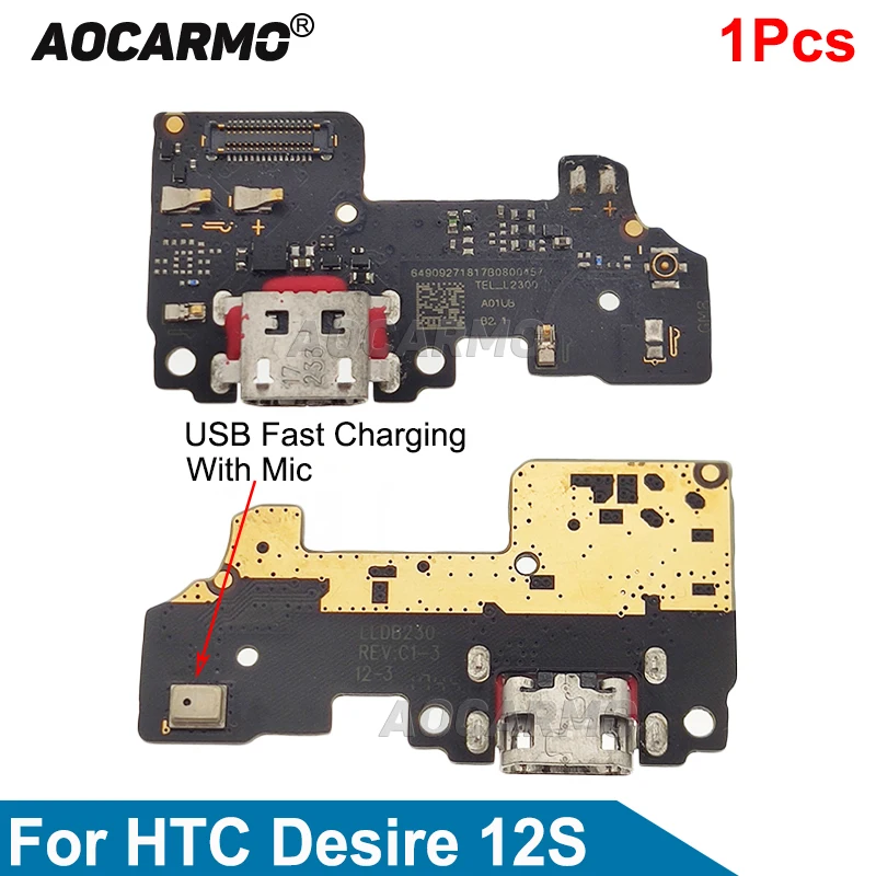 

Aocarmo For HTC Desire 12S USB Fast Charging Port Connector Charger Plug Dock Mic Microphone Replacement Parts