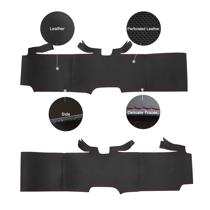 

Hand-stitched Black Artificial Leather Anti-slip Car Steering Wheel Cover for Opel Astra 2004 2005 Opel Corsa 2009 Opel Zaflra