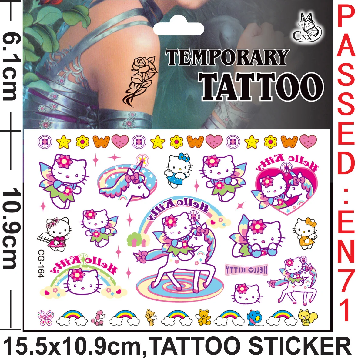 1 шт. водонепроницаемые наклейки-тату Hello Kitty | Игрушки и хобби