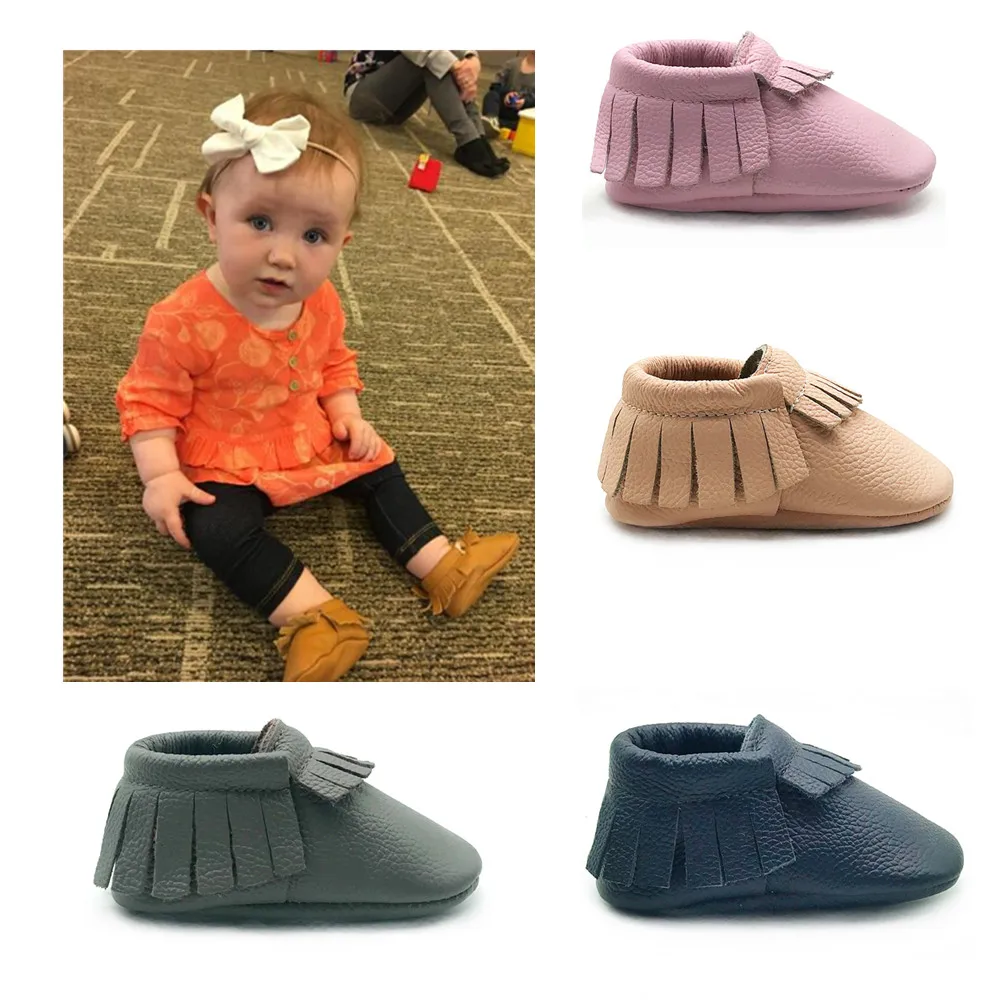 Baby Moccasins Soft Sole Leather Crib Shoes  First Walker Newborn Toddler Booties For  Boys And Girls Prewalker Crawling Slipper