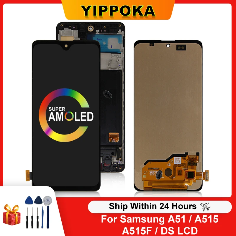 

Для Samsung Galaxy A51 LCD A515F SM-A515F/DS A515F/DS дисплей с сенсорным экраном дигитайзер для Samsung A515 LCD запасные части