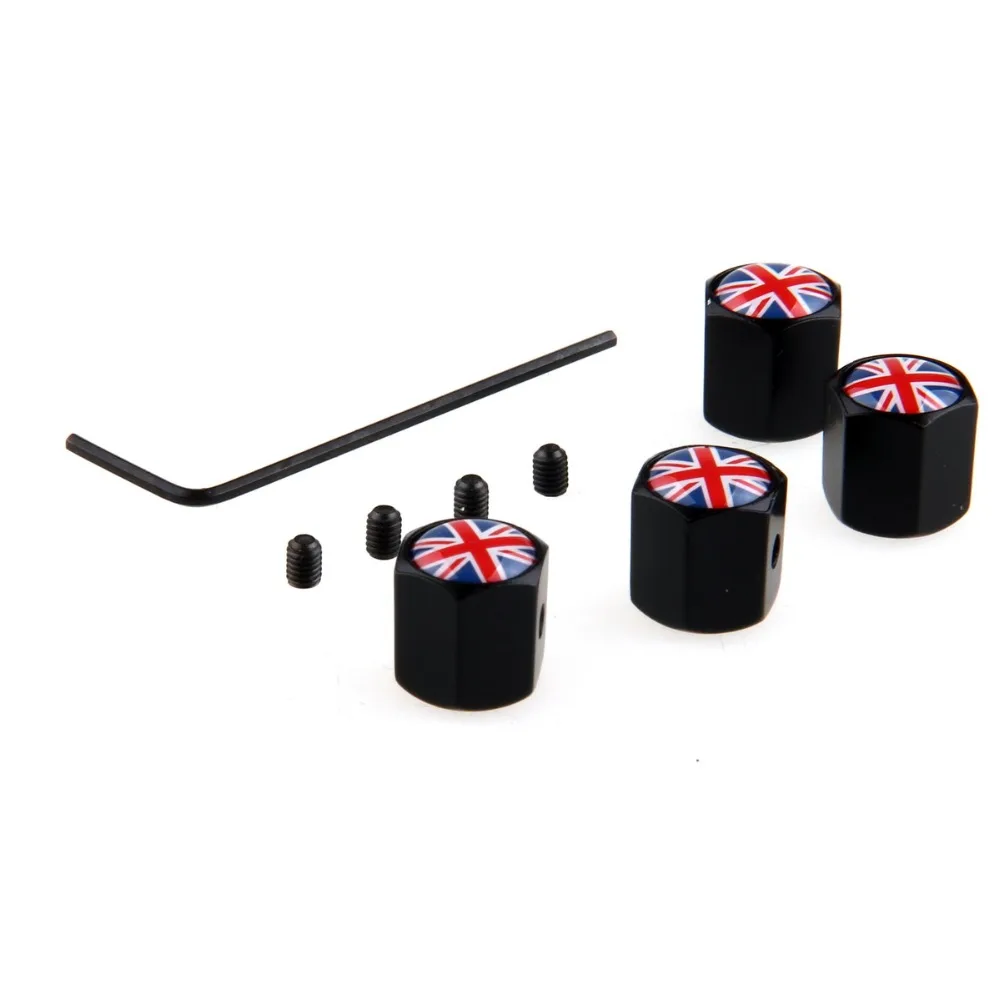 Автомобильные колпачки клапанов POSSBAY с флагом Великобритании черные