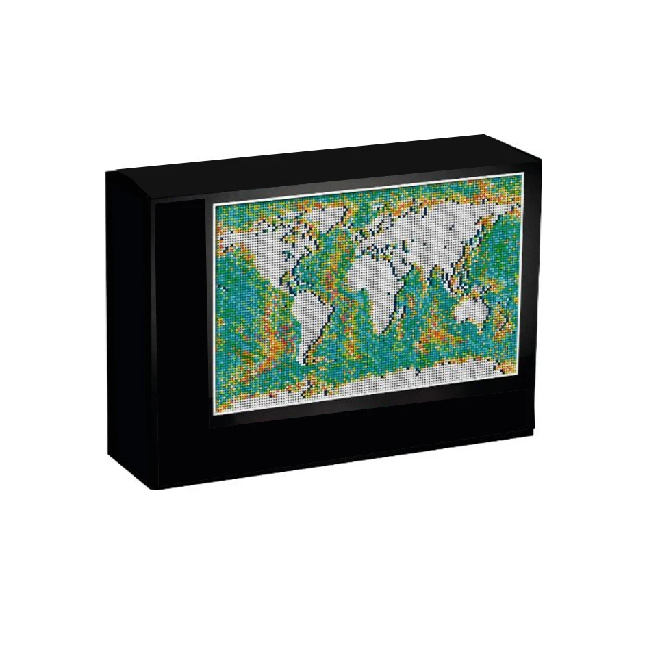 

New In Stock World Map 31203 Product Creative Series Art Mosaic Small Particle Building Block Model Educational Toy Gift