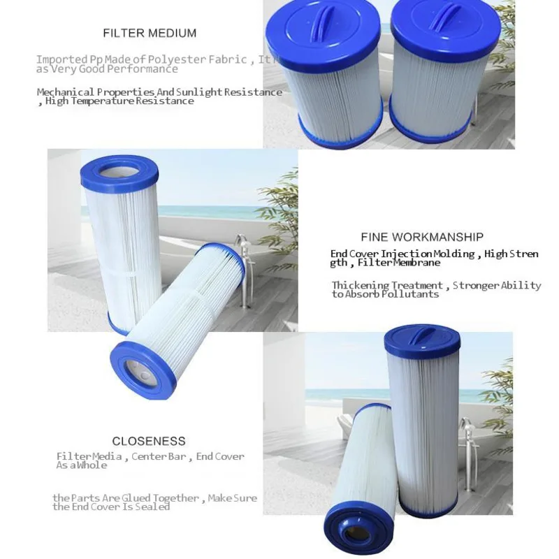 

Hot Tub Spa Pool Filter Cartridge Cleaner Replacement Cartridge Element 33.8x12.5cm Hole 5.4cm Fit Unicel Pleatco PRB50-IN