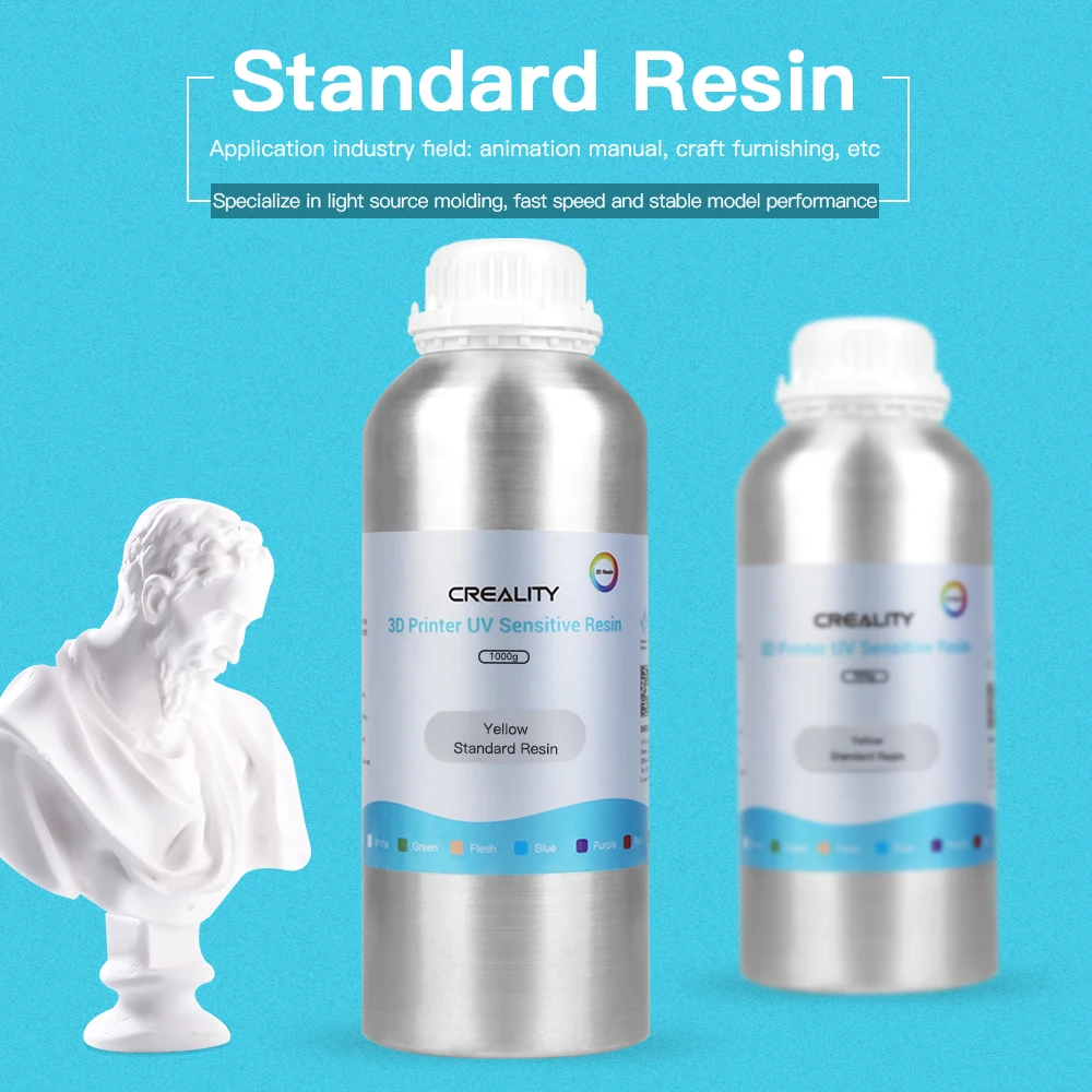 

CREALITY 3D LCD Standard Resin 500g UV-Curing Resin 405nm High Printing Accuracy Standard Photopolymer Resin for LCD Printer