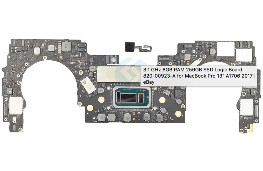 

Tested Original A1706 Motherboard 820-00923-A for MacBook Pro 13" A1706 Logic Board i7 3.1GHz 8GB 256G 2017 With Power Button